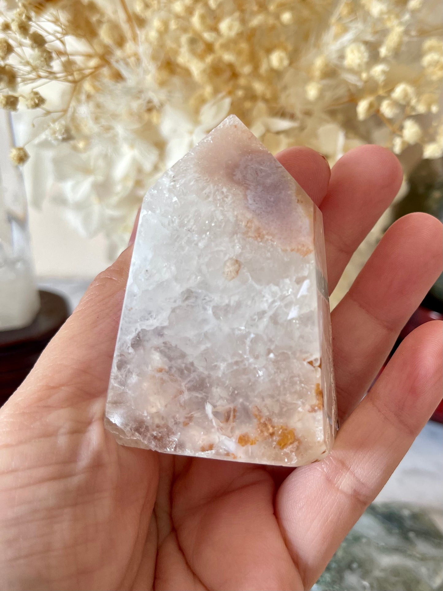 Flower Agate Druzy Point